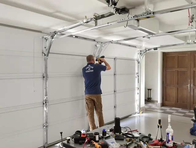 Lauderhill Garage Door Repair certified technician performing precision garage door repair in Lauderhill
