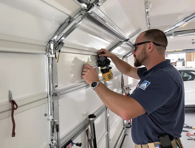 Lauderhill Garage Door Repair technician quieting a noisy garage door in Lauderhill
