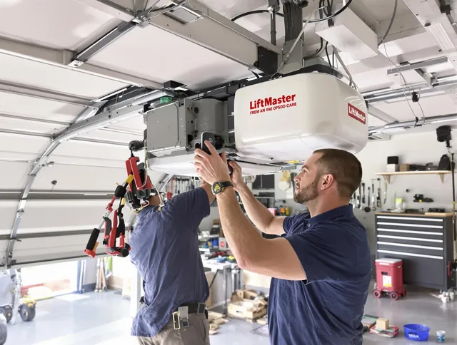 Lauderhill Garage Door Repair technician performing advanced diagnostics on garage opener in Lauderhill