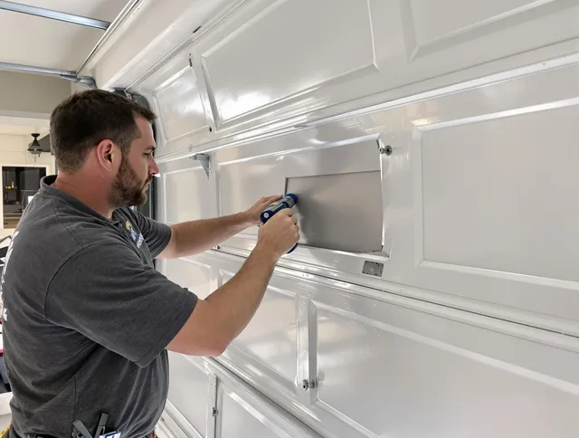 Garage door panel repair by Lauderhill Garage Door Repair in Lauderhill