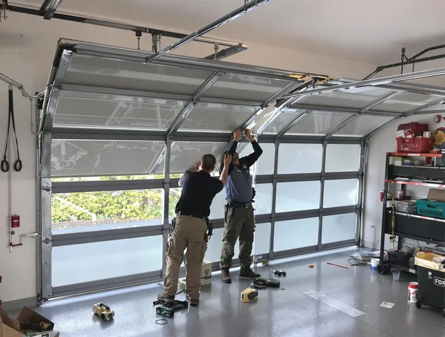 Lauderhill Garage Door Repair expert performing precise panel replacement on Lauderhill garage door
